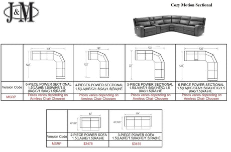 Cozy 6Pc Motion Sectional by J&M Furniture J&M Furniture