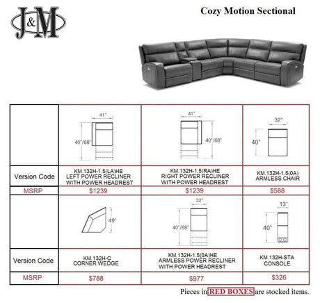 Cozy 6Pc Motion Sectional by J&M Furniture J&M Furniture