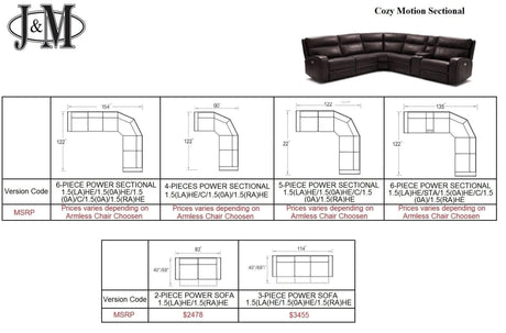 Cozy 6Pc Motion Sectional by J&M Furniture J&M Furniture