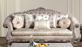 Cristina Traditional Sofa and Loveseat in Beige Wood Finish by Cosmos Furniture Cosmos Furniture