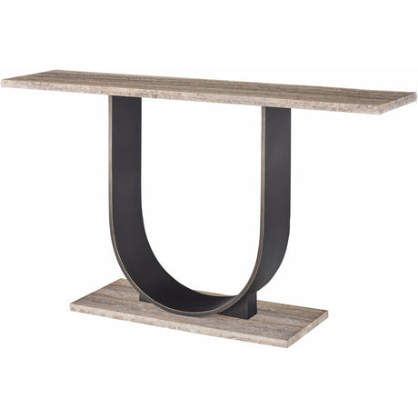 Equilibrium Console Gray Travertine & Bronze Accent | Universal