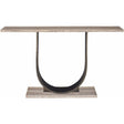 Equilibrium Console Gray Travertine & Bronze Accent | Universal