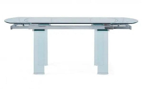 D2160 Contemporary Rectangular Dining Table by Global Furniture - Clear Glass Top Global Furniture