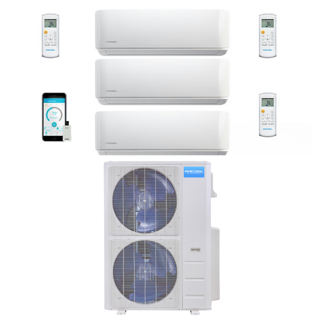 MRCOOL DIY Mini Split - 39,000 BTU 3 Zone Ductless Air Conditioner and Heat Pump, DIY-B-348HP091218 - Home Elegance USA