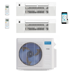 Mrcool Diy Mini Split - 18,000 Btu 2 Zone Ceiling Cassette Ductless Air Conditioner And Heat Pump, Diy-Bc-218Hp0909