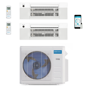 MRCOOL DIY Mini Split - 21,000 BTU 2 Zone Ceiling Cassette Ductless Air Conditioner and Heat Pump, DIY-BC-218HP0912 - Home Elegance USA