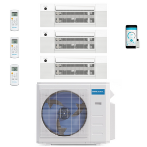 Mrcool Diy Mini Split - 27,000 Btu 3 Zone Ceiling Cassette Ductless Air Conditioner And Heat Pump, Diy-Bc-327Hp090909