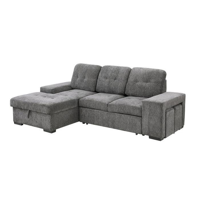Dadeville 2 - Piece Sectional With Pull - Out Bed, Stools And Left Chaise With Hidden Storage | Home Elegance ÚSA