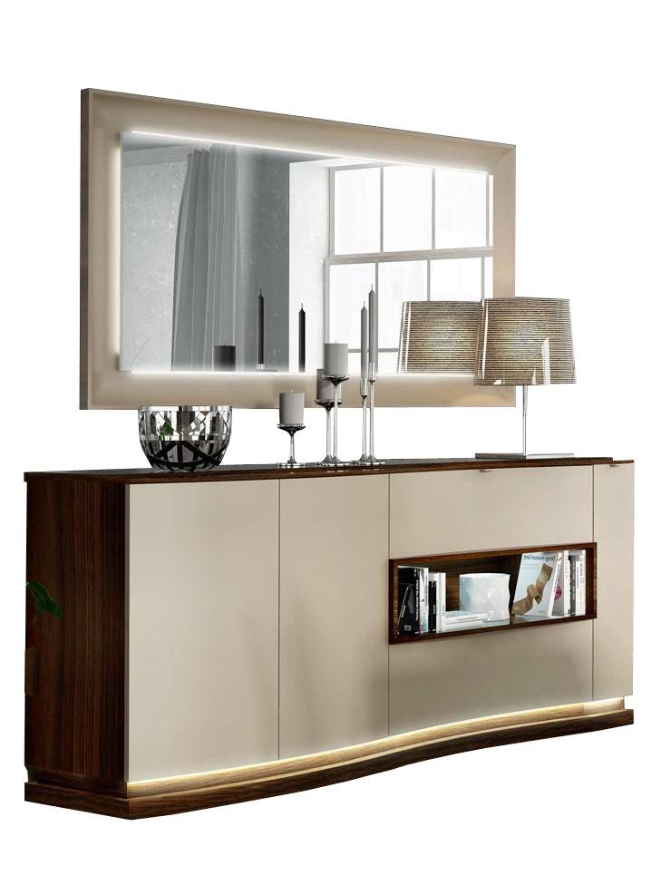 Argentina Buffet With Mirror In High Gloss Lacquer - Argentinabuffet - Mirror | ESF | Home Elegance USA