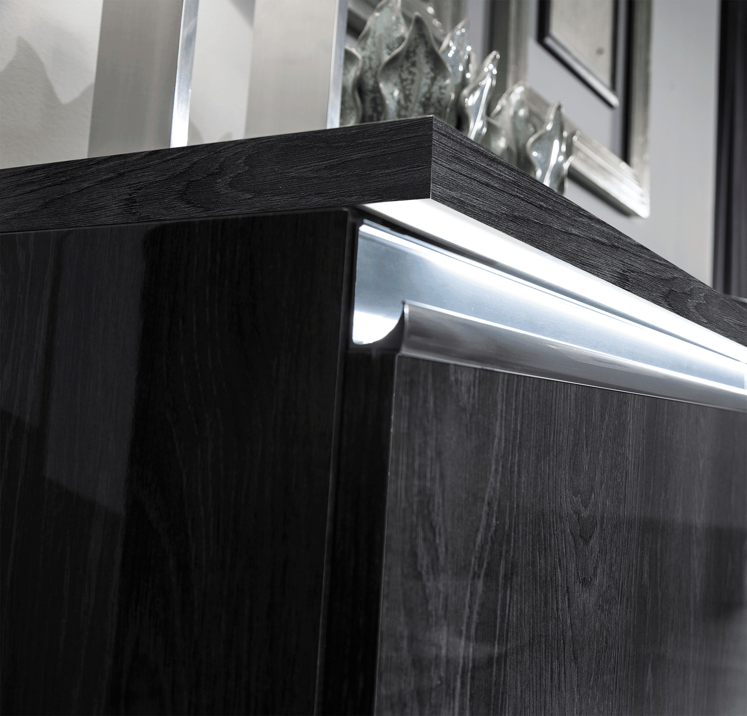 Esf Furniture - Oxford 3 Door Buffet Grey W/Mirror - Oxfordmirrorbuffet