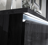 Esf Furniture - Oxford 3 Door Buffet Grey W/Mirror - Oxfordmirrorbuffet