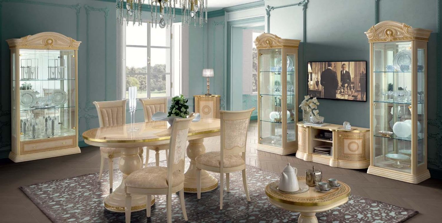 Aida Dining Table With 18" Ext. - Aidatableivory | ESF | Home Elegance USA