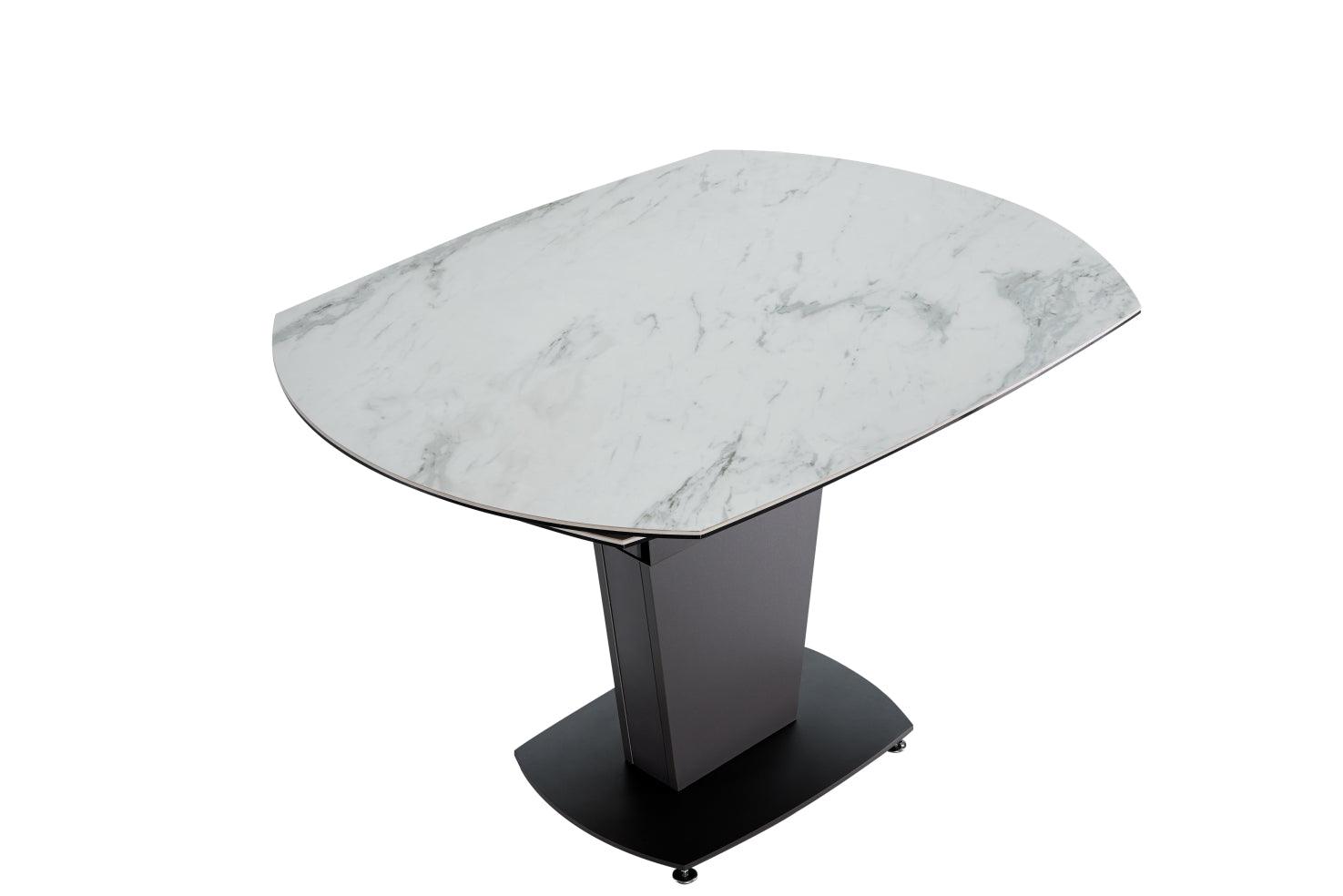 Esf Furniture - Extravaganza 2417 Marble Table White With 3405 White Chairs - 2417-3405-6Chair