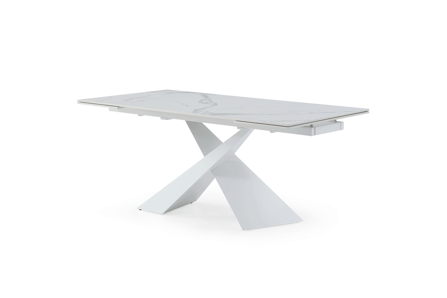 Esf Furniture - Extravaganza 9113 Dinning Table White W/Ext - 9113Dt