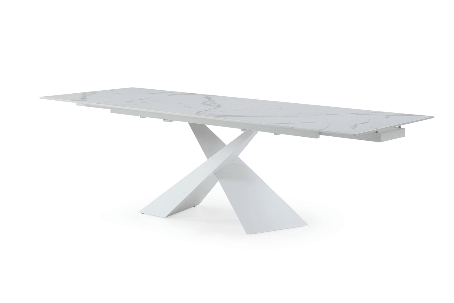 Esf Furniture - Extravaganza 9113 Dinning Table White W/Ext - 9113Dt