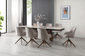 Extravaganza 9086 Dining Table With 1327 Swivel Chairs - 9086Table-1327-8Chair | ESF