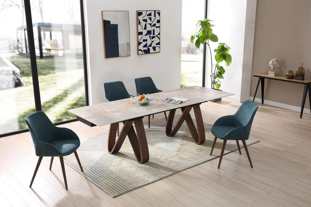 Esf Furniture - Extravaganza 9086 Dining Table With 1353 Chairs - 9086-1353-5Set