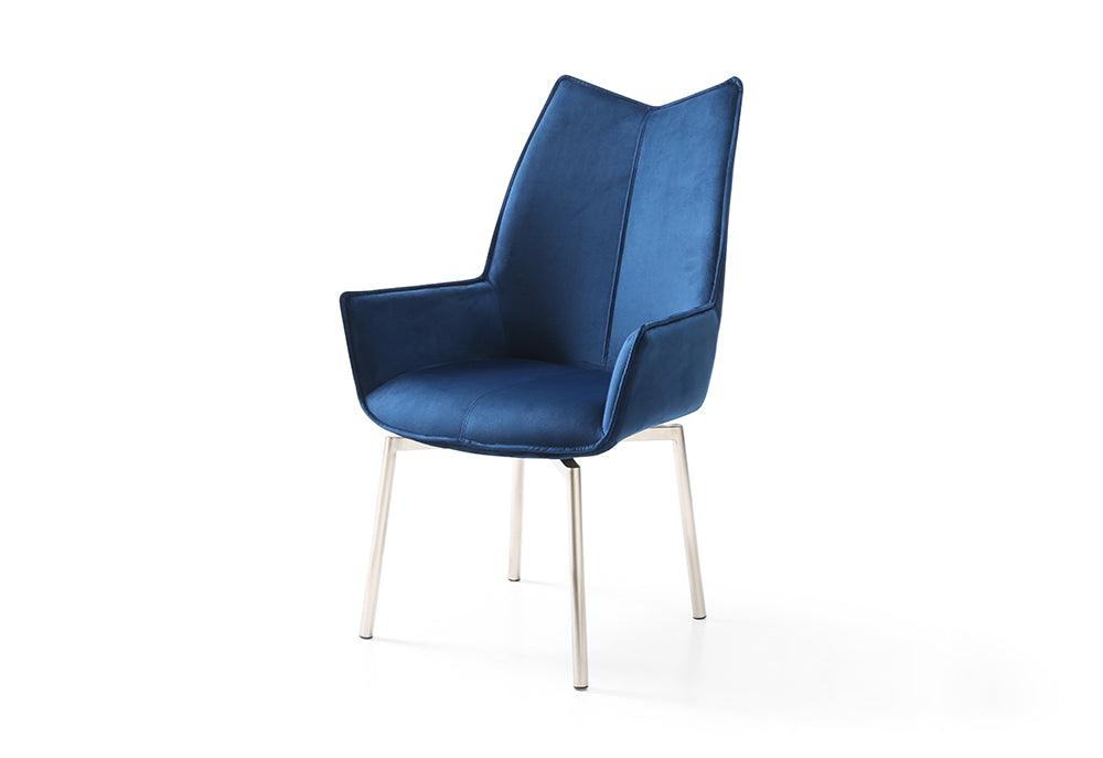 9188 Dining Table With 1218 Swivel Blue Chairs - 9188 - 1218 - 8Bluechair | ESF | Home Elegance USA