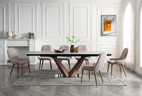 9188 Dining Table With 1287 Dining Chairs - 9188 - 1287 - 5Set | ESF | Home Elegance USA