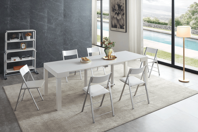Esf Furniture - Extravaganza 7 Piece Dining Table Set 2241 Table Transformer With 3332 Chairs In Mat - 2241-3332