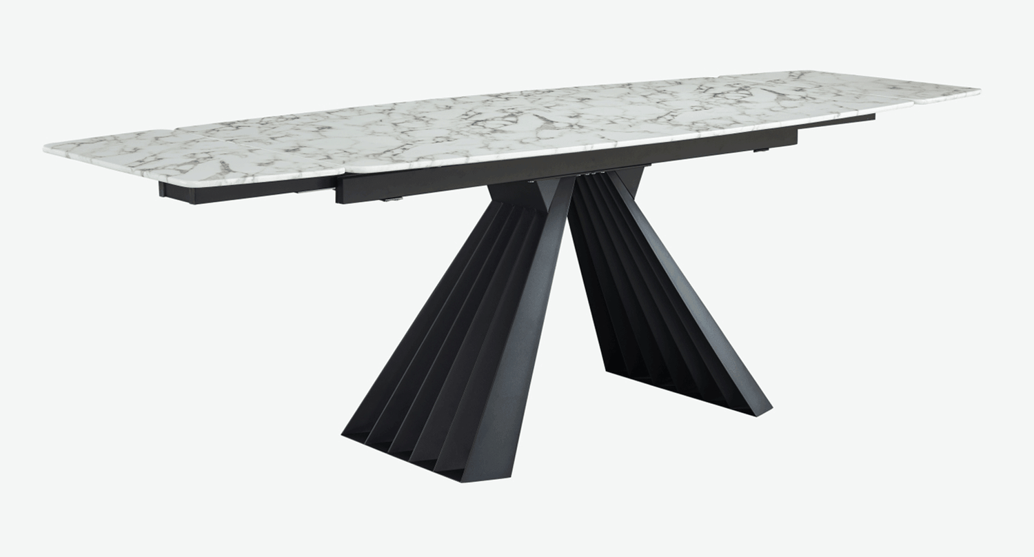 Esf Furniture - Extravaganza 152 Marble Dining Table With 196 Grey Chairs - 152Diningtable-196-6Chair