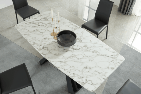 Extravaganza 152 Marble Dining Table With 196 Grey Chairs - 152Diningtable-196-4Chair | ESF