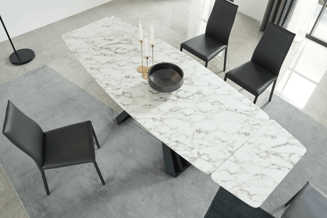 Extravaganza 152 Marble Dining Table With 196 Grey Chairs - 152Diningtable-196-6Chair | ESF