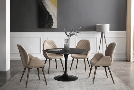Esf Furniture - Extravaganza 9088 Ceramic Dining Table With 1233 Chairs - 9088Diningtable-1233Chair