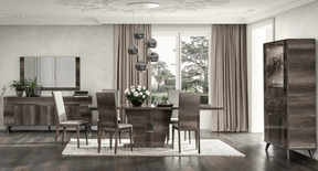 Medea 10 Piece Dining Table Set In Oak - Medea-10Set-6Chair | ESF