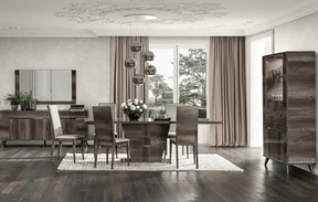 Medea 9 Piece Dining Table Set In Oak - Medea-9Set-6Chair | ESF