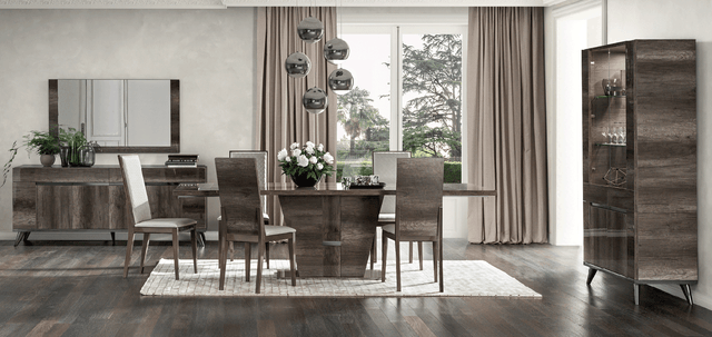 Esf Furniture - Medea 8 Piece Dining Table Set In Oak - Medea-8Set-4Chair