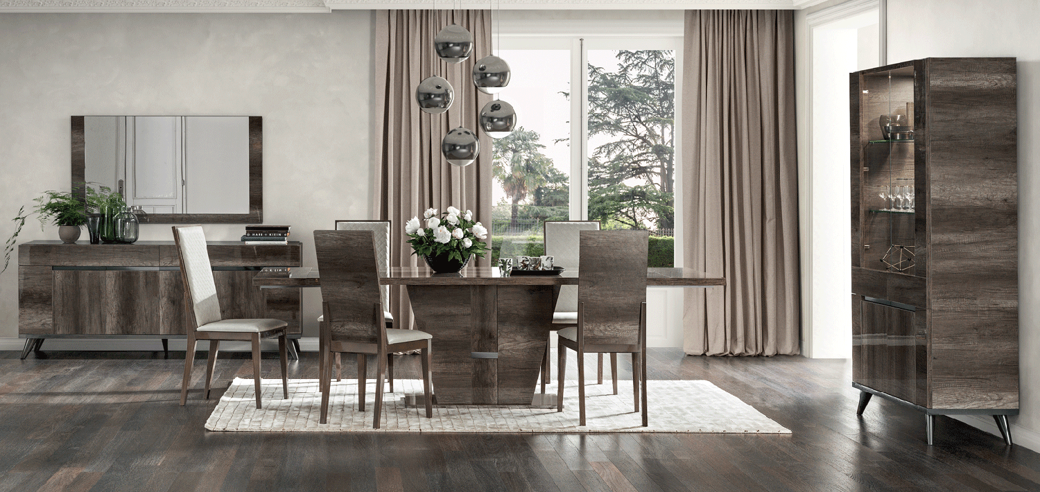 Esf Furniture - Medea 5 Piece Dining Table Set In Oak - Medea-5Set-4Chair