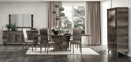Medea 7 Piece Dining Table Set In Oak - Medea-7Set-4Chair | ESF