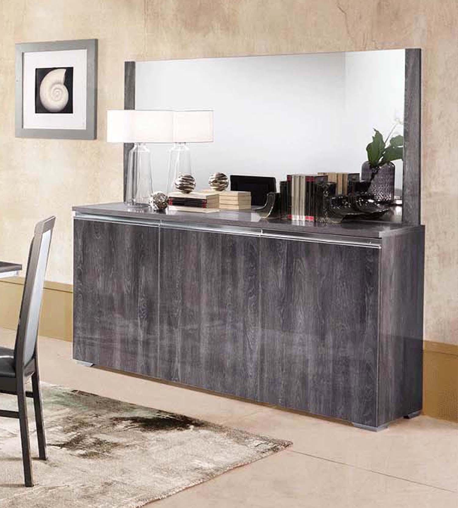 Esf Furniture - Oxford 3 Door Buffet With Light Grey - Oxfordbuffet