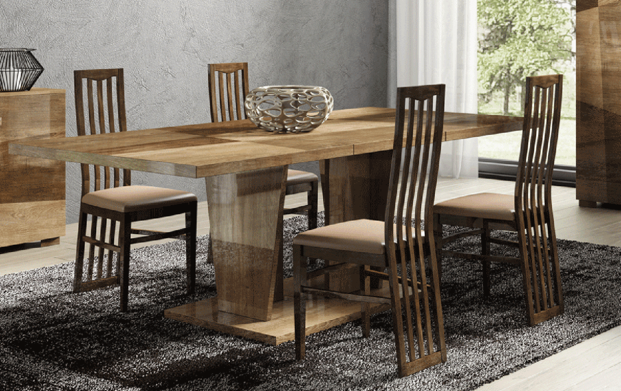 Esf Furniture - Picasso 9 Piece Dining Table Set In High Gloss Lacquer - Picasso-9Set