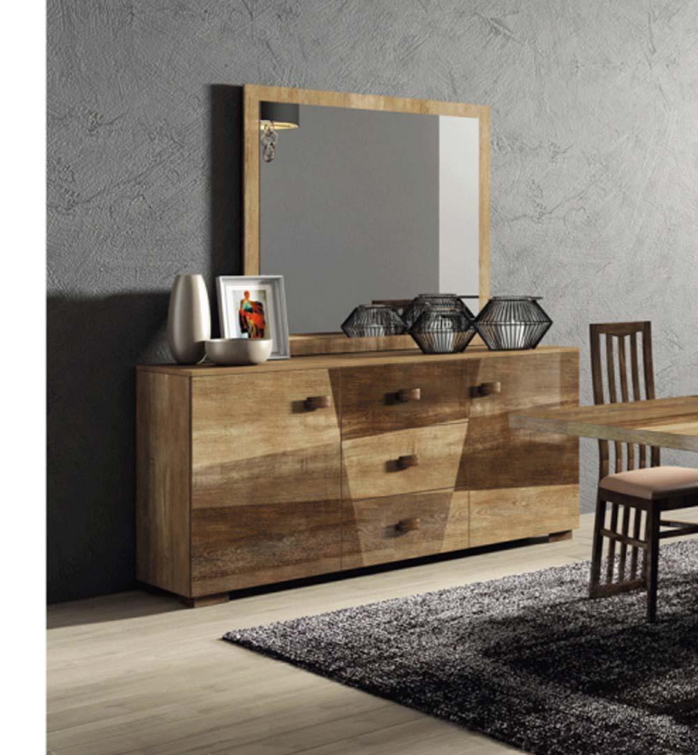 Esf Furniture - Picasso 9 Piece Dining Table Set In High Gloss Lacquer - Picasso-9Set