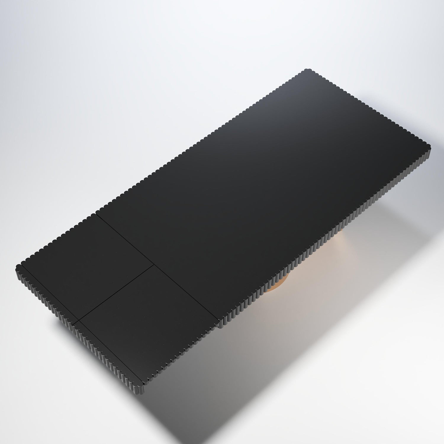 Esf Furniture - Wave Dining Table With 2 Ext. In Matt Gold - Wavetablegrey