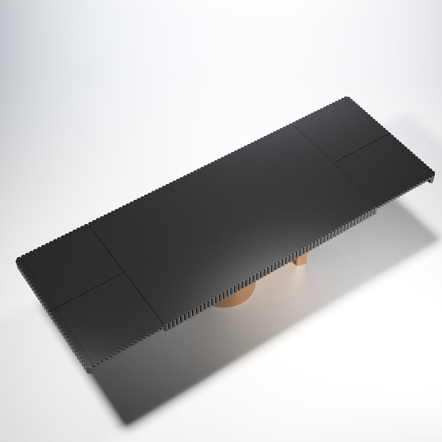 Esf Furniture - Wave 7 Piece Dining Room Set In Matt Gold - Wave-7Set-4Chair