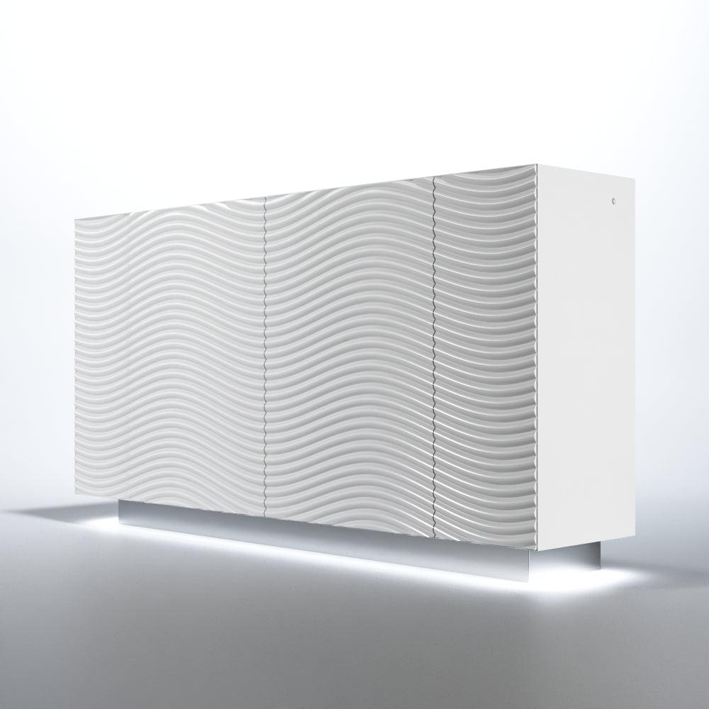 Esf Furniture - Wave 11 Piece Dining Room Set In White Matt - Wave-White-11Set