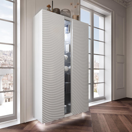 Wave 2 Door China With Light In White Matt - Wavechinawhite | ESF