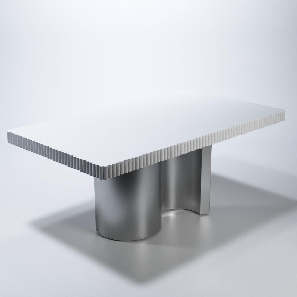Esf Furniture - Wave Dining Table With 2 Extension In White Matt - Wavetablewhite