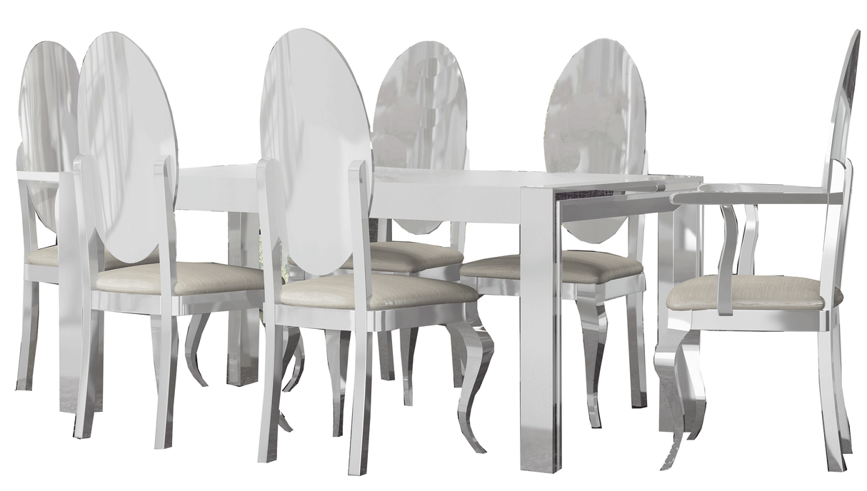Esf Furniture - Carmen White Dining Table With Extension - Carmentablewhite