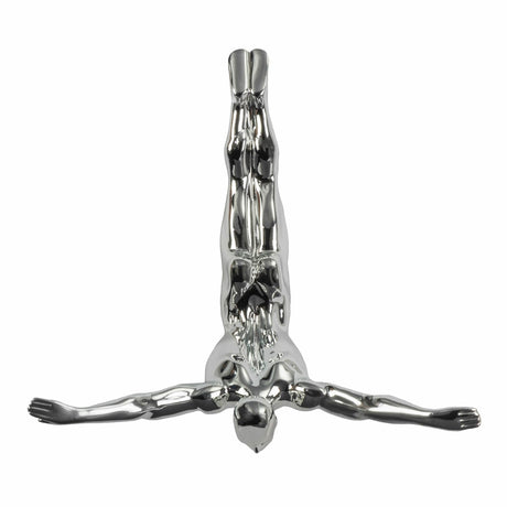 Diver Wall Decor Sculpture // 22" Chrome - Home Elegance USA