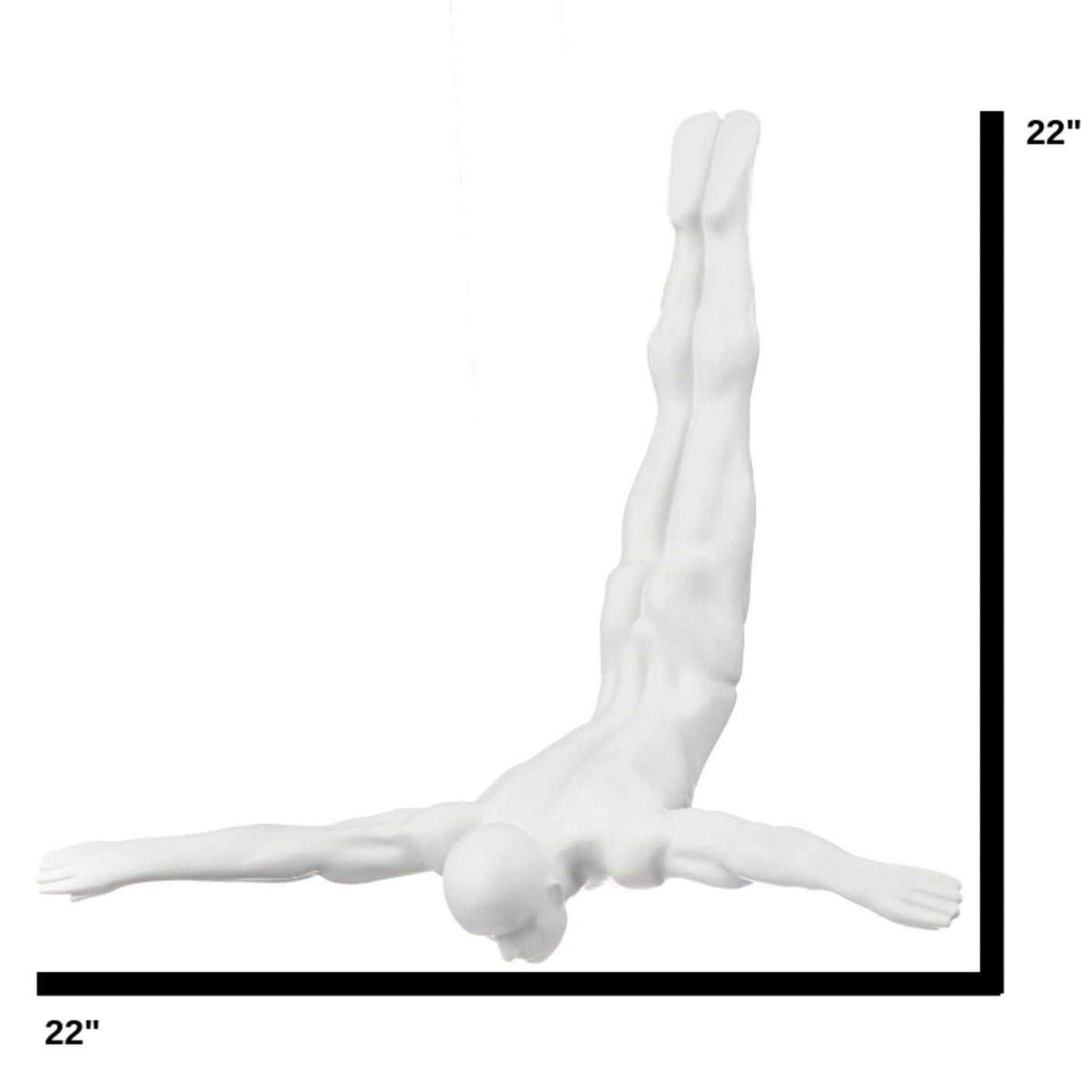 Diver Wall Decor Sculpture // 22" Matte White - Home Elegance USA