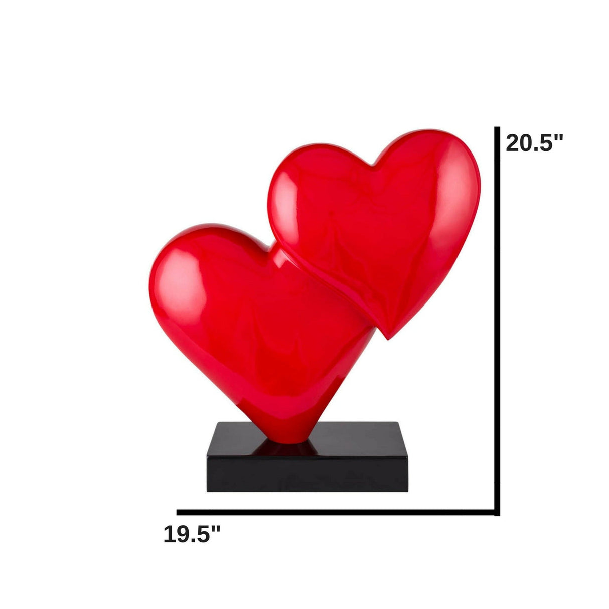 Double Heart Sculpture // Red - Home Elegance USA