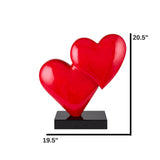 Double Heart Sculpture // Red - Home Elegance USA