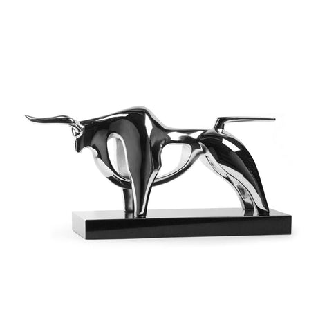 Duke Bull Sculpture // Chrome - Home Elegance USA