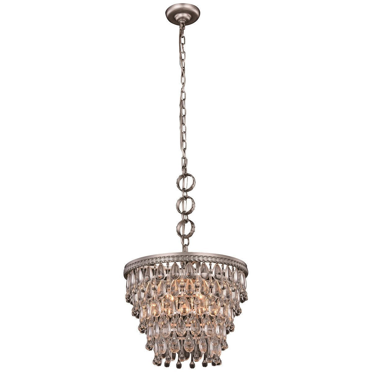 Elegant Lighting Nordic 4 Lights Antique Silver Pendant - Home Elegance USA
