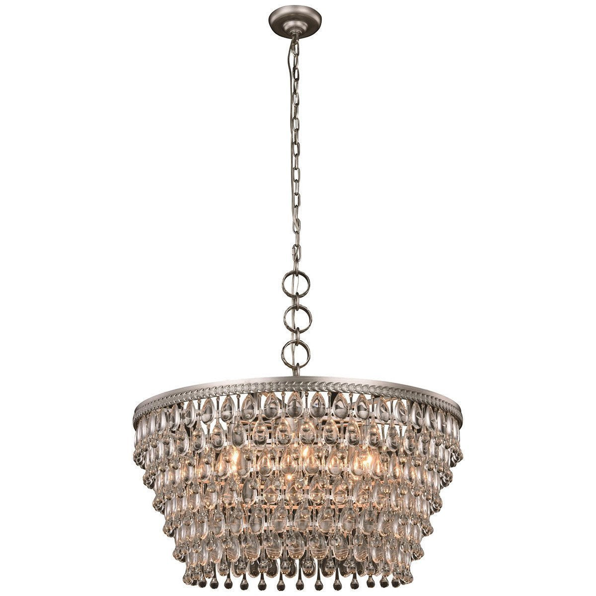 Elegant Lighting Nordic 6 Lights Antique Silver Pendant - Home Elegance USA