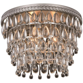 Nordic 3 Lights Antique Silver Flushmount | Elegant Lighting